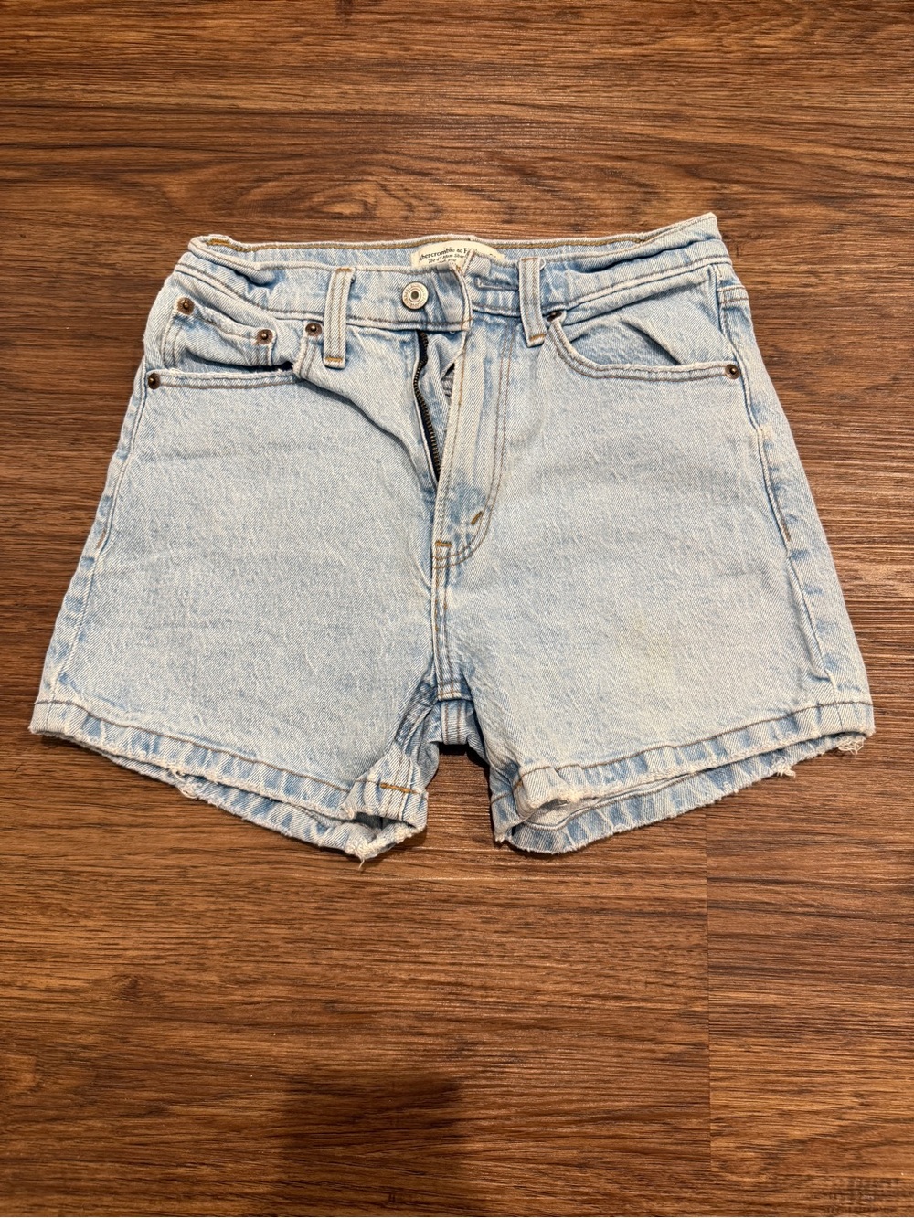 Abercrombie & Fitch Light Blue Denim High-Rise Shorts